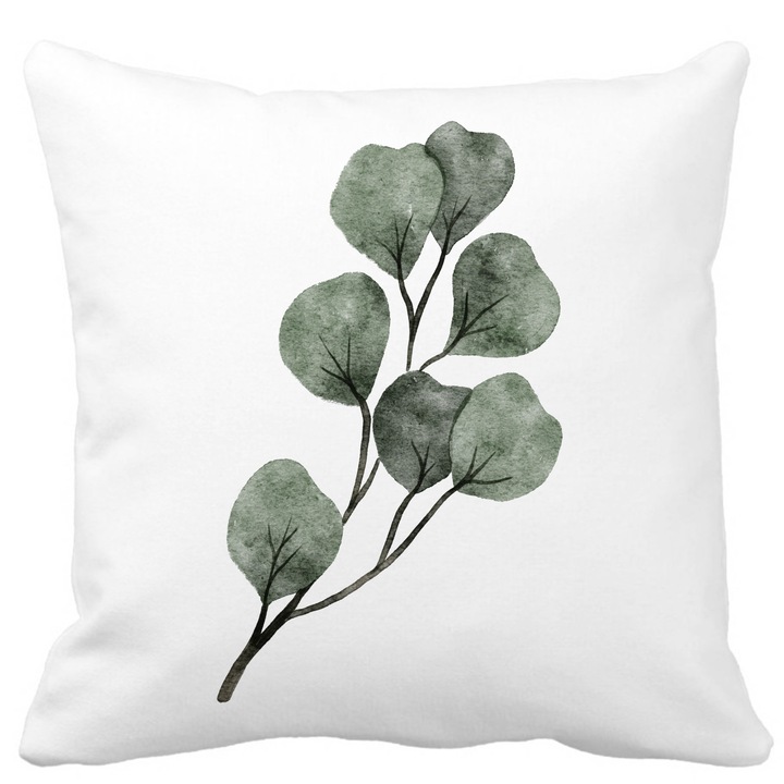 Fata de Perna, Model Frunze, Alba, Mata, 40x40 cm