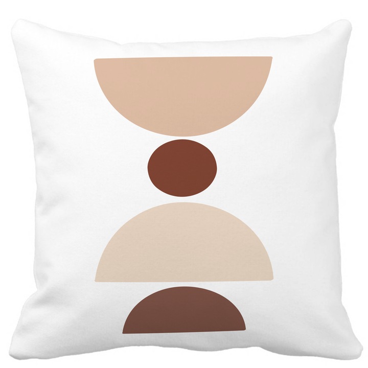 Párnahuzat, kreatív absztrakt mintával 4, fehér, matt, 40x40 cm