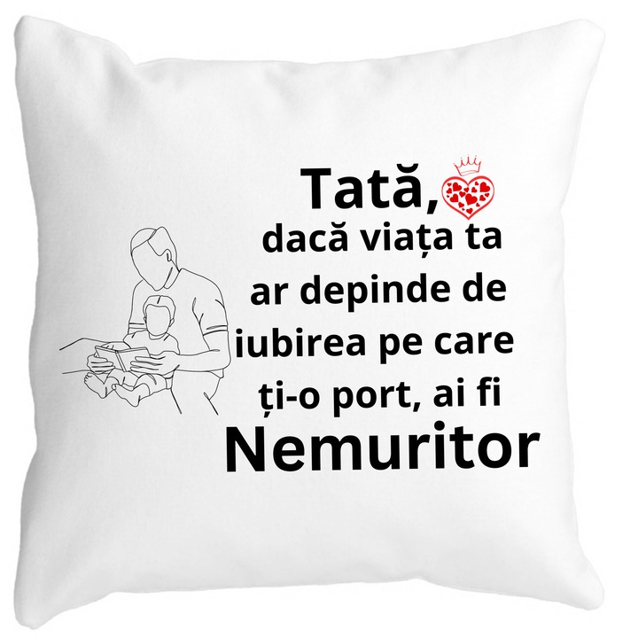 Fata de Perna, pentru Tata 8, Alba, Mata, 40x40 cm