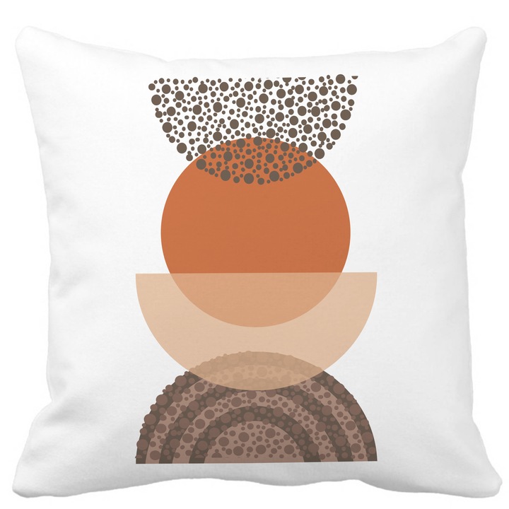 Perna Decorativa Model Abstract Creativ 11,40x40 cm, Alba, Mata, Husa Detasabila, Burduf