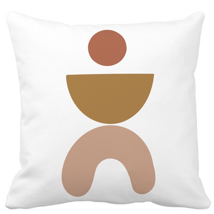 Kreatív absztrakt mintás dekorpárna 7,40x40 cm, fehér, matt, levehető huzat, fújtató