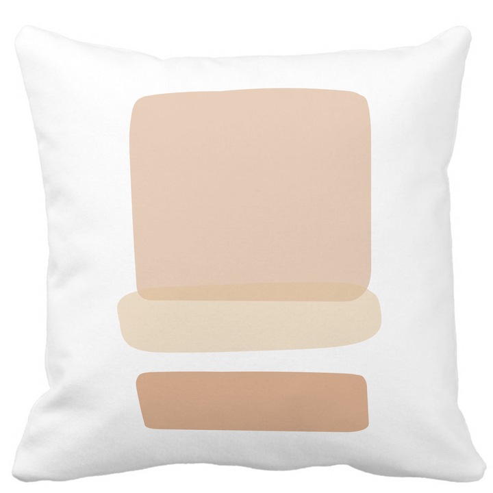 Absztrakt dekoratív párna 2,40x40 cm, fehér, matt, levehető huzat, fújtató