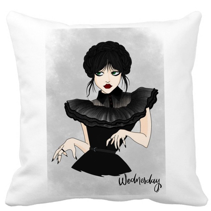 Párnahuzat, szerda Addams Dancing Hands 3, fehér, matt, 40x40 cm