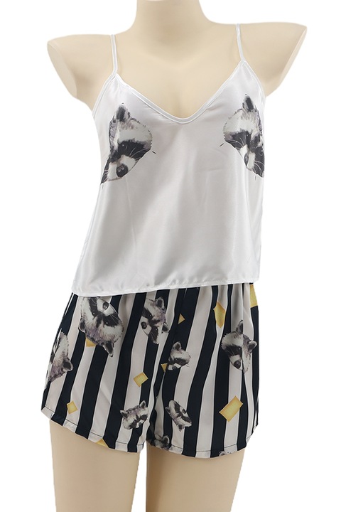 Set pijama doua piese, maiou si pantaloni scurti TY-SD212negru 92098, Negru