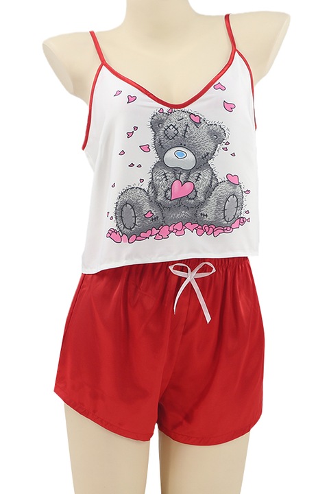 Set pijama doua piese, maiou si pantaloni scurti TY-SD321rosu 92106, Rosu