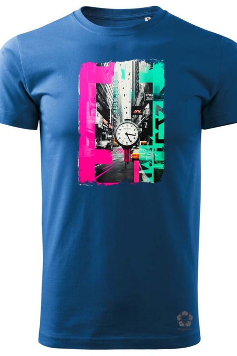 Мъжка тениска Magnolion Pop art time v5, Небесно синьо, XL