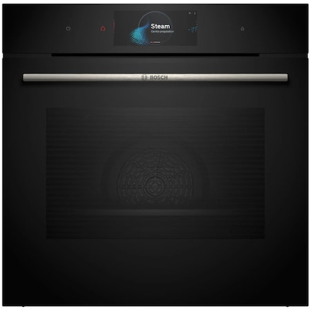 Cuptor incorporabil Bosch HSG7584B1, Electric, 71 l, Multifunctional, 23 functii , Perfect Steam, Air Fry, Autocuratare EcoClean Direct, Grill, Home Connect, Clasa A+, Sticla Neagra