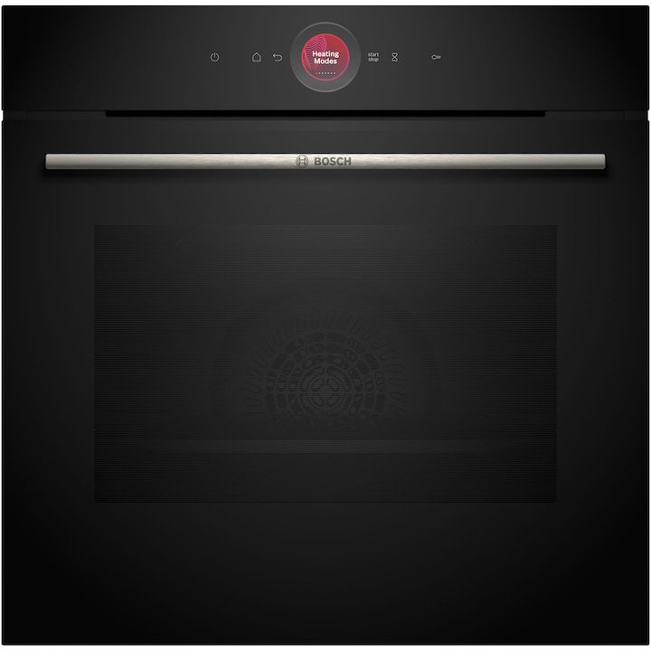 Фурна за вграждане Bosch Seria 8 HBG7322B1, Електрическа, 71 л, Мултифункционална, 11 функции, Сензорно управление, Самопочистващ се EcoClean Direct, Грил, AirFry, 3D конвекция, Home Connect, Термометър за месо, Клас A+, Черен