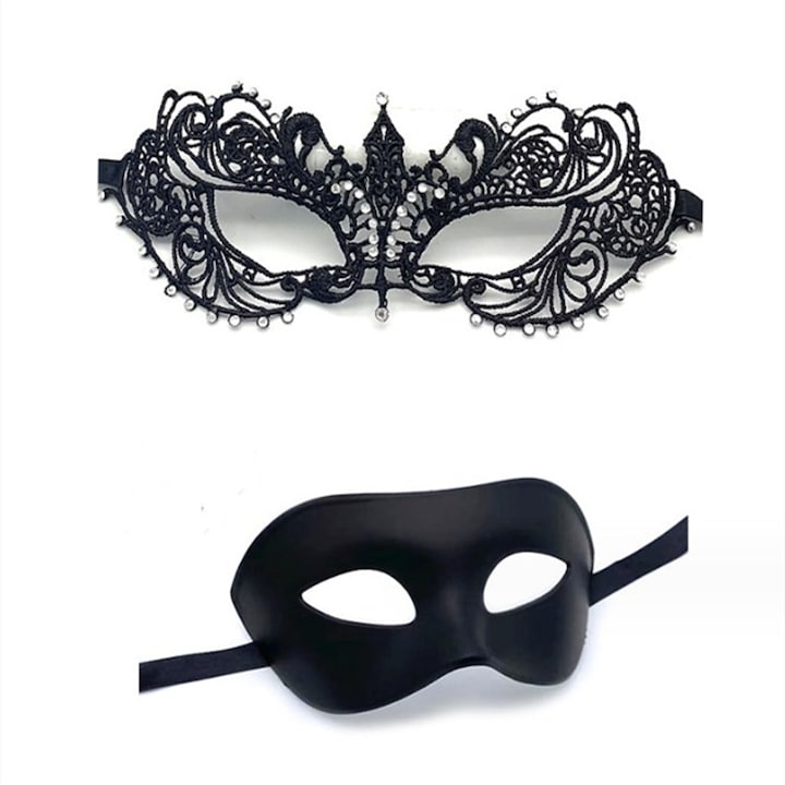 Комплект от 2 броя маскирани маски за двойки, жени и мъже, БОМСТОМ