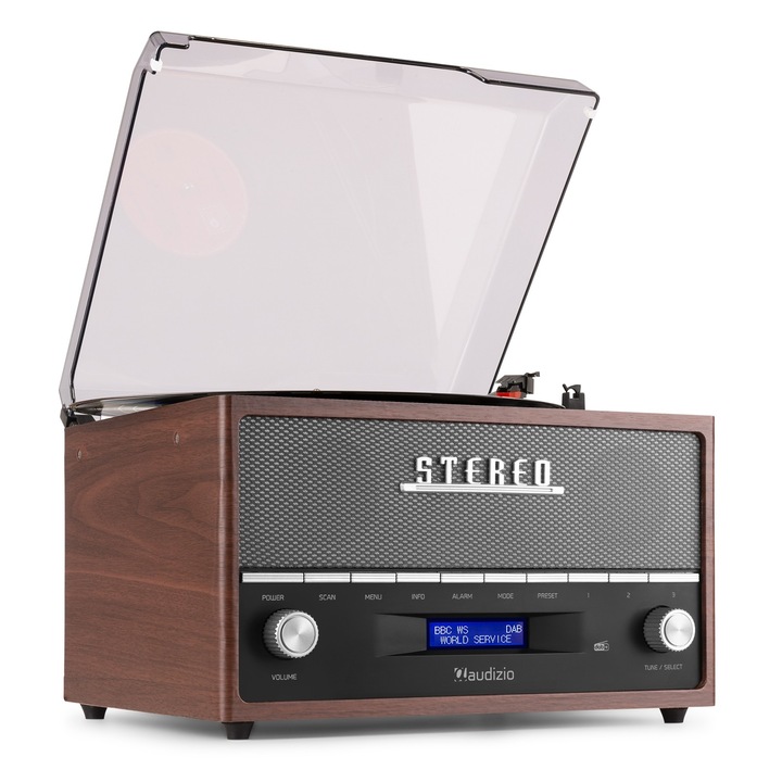 Ретро грамофон с Bluetooth и DAB+ радио, 60W, Audizio FRISCO