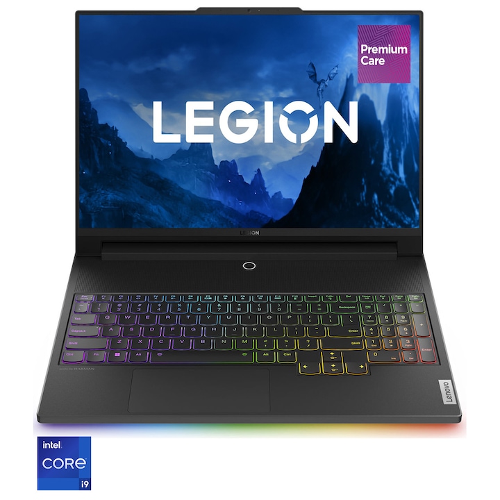 Laptop Gaming Lenovo Legion 9 16IRX8 cu procesor Intel® Core™ i9-13980HX pana la 5.60 GHz, 16", 3.2K, Mini LED, 165Hz, 64GB, 1TB SSD, NVIDIA® GeForce RTX™ 4080 12GB GDDR6, No OS, Carbon Black, 3y on-site Premium Care