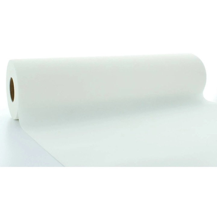 Set 1 Rola Traversa Napron masa Mank HORECA, Linclass® Airlaid, White Alb, 40 cm x 24 m, Ideale pentru Nunti, Petreceri, Botezuri