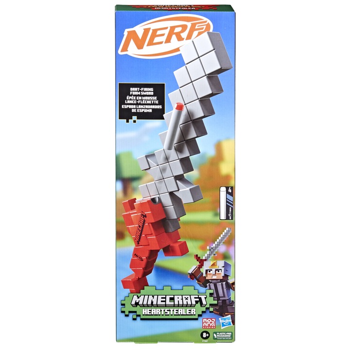 Blaster Nerf Minecraft - Heartstealer, 4 proiectile