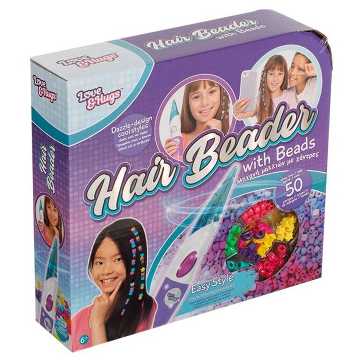 Set Joaca Aparat pentru facut codite cu margele, pentru copii, ATU-087438