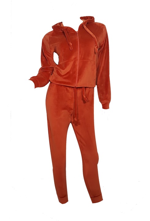 Compleu catifea dama, maro caramiziu