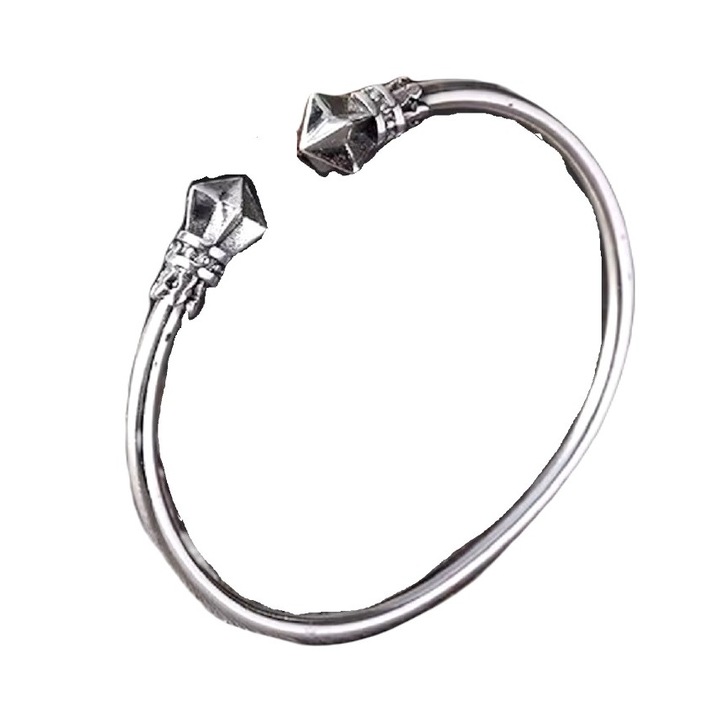 Bratara Bangle/Cuff reglabila argint 925 masiv handmade Dual Stax