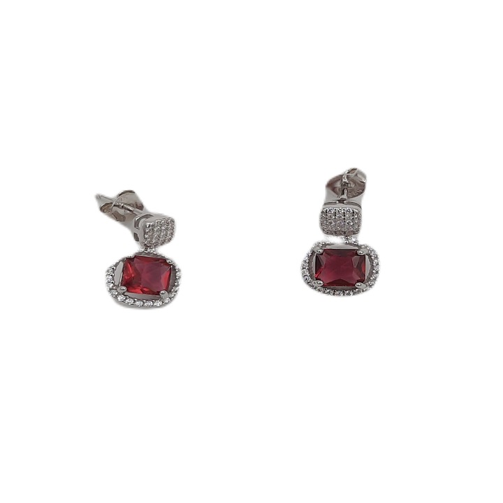 Cercei cu piatra din Quartz fumuriu si markasite Argint 925 Aurelia