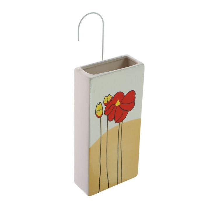Umidificator ceramic pentru radiator Shopiens® Tulip, reglare umiditate aer, model floral, 205 x 100 x 45 mm
