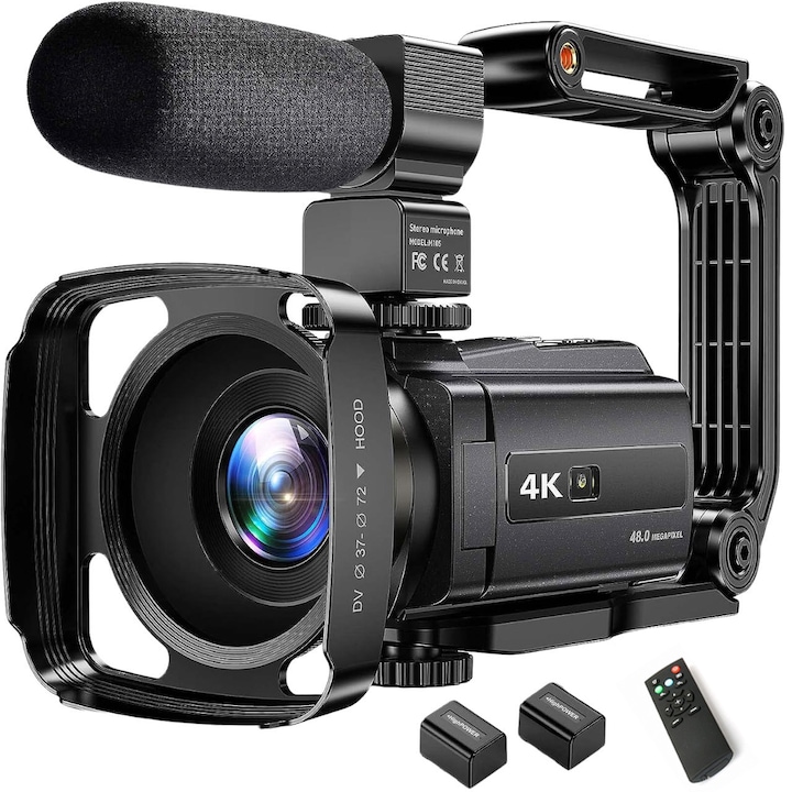 Видеокамера MOSMAOO®, 4K Ultra HD, 3.0", 48M, черна