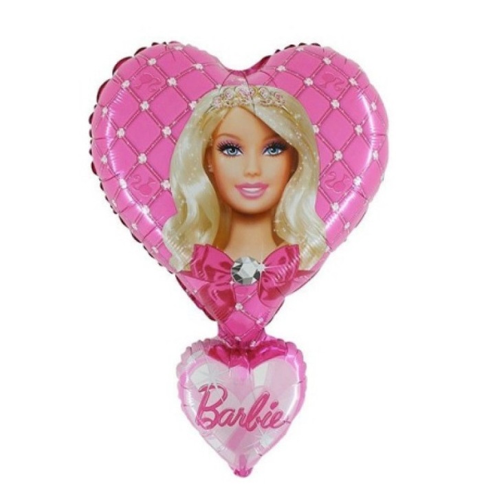 Balon folie Barbie 2 inimi 84 cm