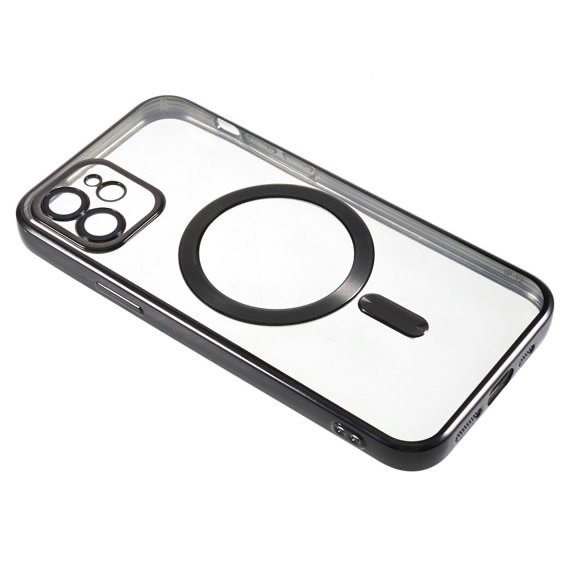 Husa din silicon cu margini metalizate Ultra-Soft, Luxury Magsafe, compatibila cu iPhone 11 / Negru