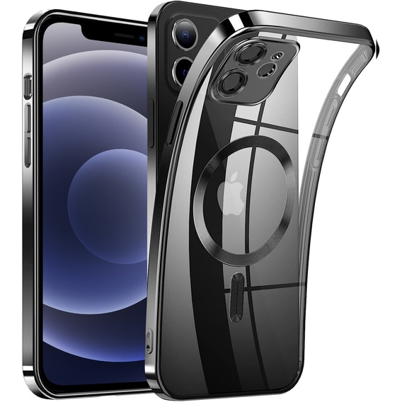 Husa din silicon cu margini metalizate Ultra-Soft, Luxury Magsafe, compatibila cu iPhone 11 / Negru