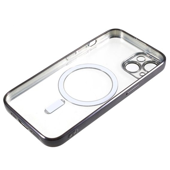 Husa din silicon cu margini metalizate Ultra-Soft, Luxury Magsafe, compatibila cu iPhone 11 / Negru