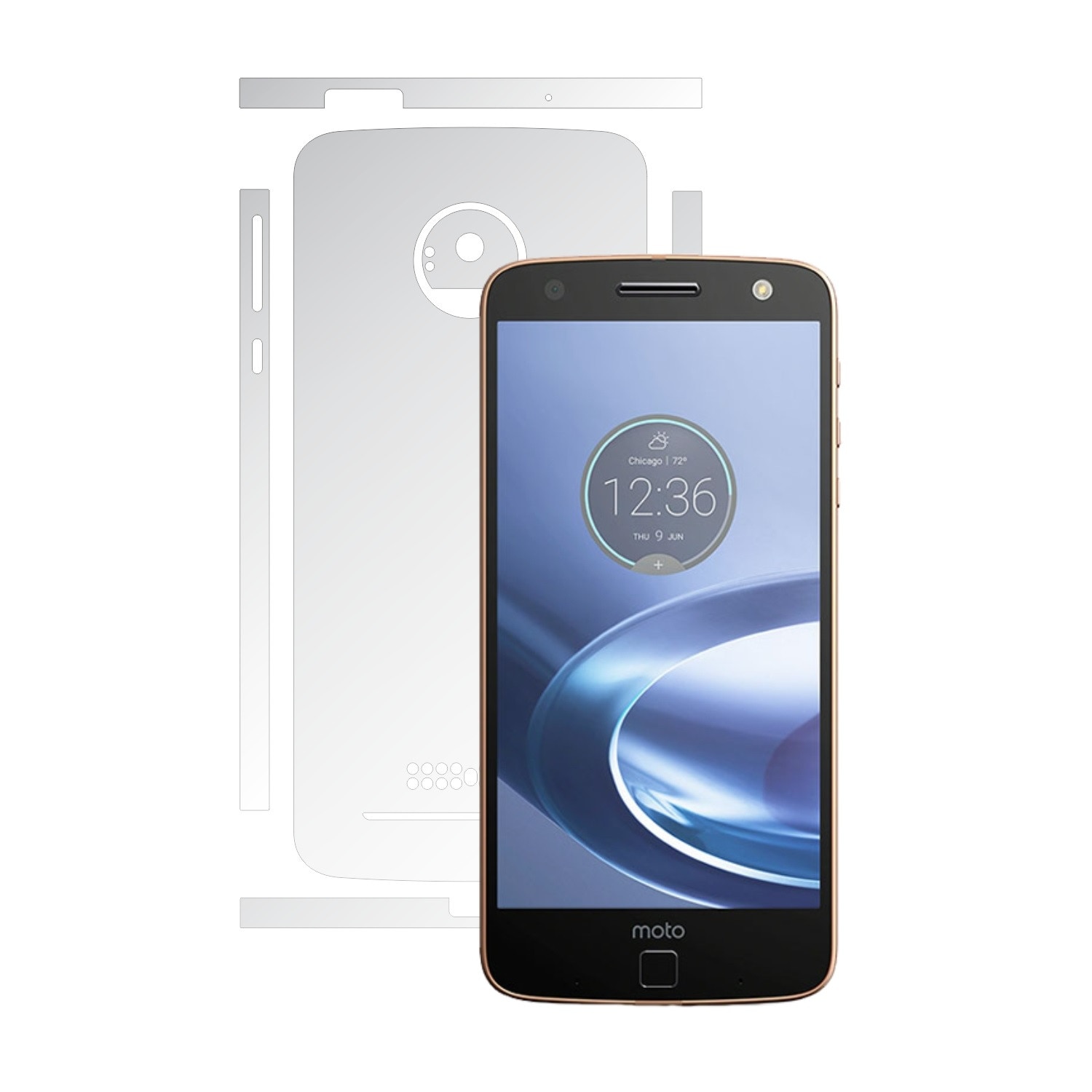 Folie Protectie Invisible Skinz Ultra-Clear AutoRegeneranta, Husa Transparenta de tip Skin Adeziv pentru Carcasa si Laterale, dedicata Motorola Moto Z Force