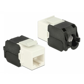 Modul Keystone RJ45 la LSA Cat.6A UTP Alb, Delock 86266 Modul Keystone RJ45 la LSA Cat.6A UTP Alb, Delock 86266