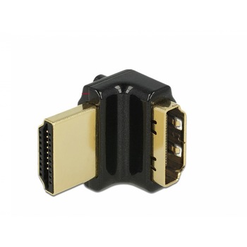 Adaptor HDMI-A T-M unghi 90 grade sus 4K carcasa metalica, Delock 65663 Adaptor HDMI-A T-M unghi 90 grade sus 4K carcasa metalica, Delock 65663
