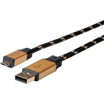 Cablu USB 2.0 la micro USB-B 0.8m, Roline 11.02.8825 Cablu USB 2.0 la micro USB-B 0.8m, Roline 11.02.8825