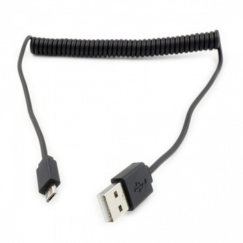 Cablu spiralat USB 2.0 la micro USB-B Negru 1m, Roline 11.02.8317 Cablu spiralat USB 2.0 la micro USB-B Negru 1m, Roline 11.02.8317