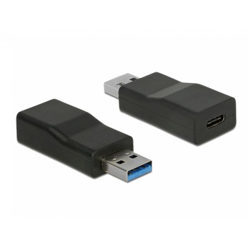 Adaptor SuperSpeed USB 3.1 tip A (host) la USB tip C (device) chipset TI T-M, Delock 65696 Adaptor SuperSpeed USB 3.1 tip A (host) la USB tip C (device) chipset TI T-M, Delock 65696