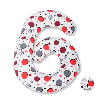 Perna 3 in 1 de gravida si alaptat BabyNeeds, Bulinute Rosii Perna 3 in 1 de gravida si alaptat BabyNeeds, Bulinute Rosii