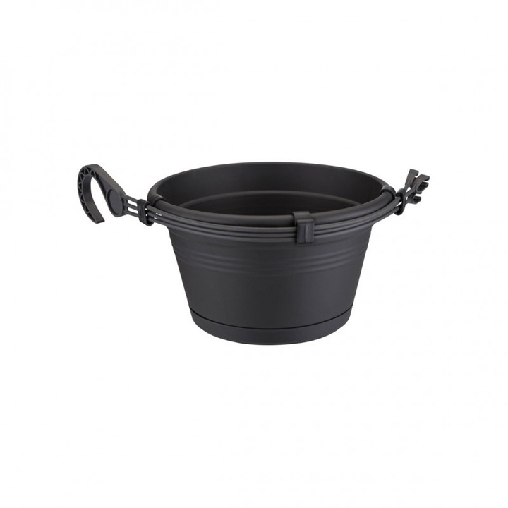 Ghiveci agatator Green basics hanging basket 28 cm negru
