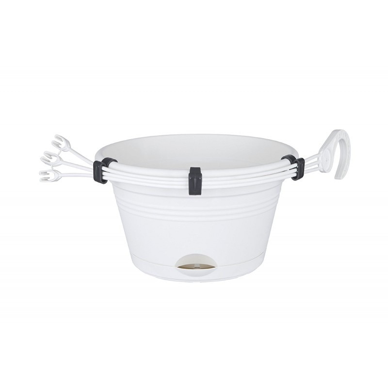 Ghiveci agatator Green basics hanging basket 28 cm alb