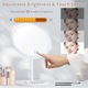 Oglinda cosmetica cu led pentru machiaj, Darklove, Iluminata 26 LED-uri, 3 tipuri de lumina, Intensitate reglabila, Touch switch, Rotire 90º, 500mAh, Reincarcare USB, Baza depozitare mare, Alb
