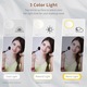 Oglinda cosmetica cu led pentru machiaj, Darklove, Iluminata 26 LED-uri, 3 tipuri de lumina, Intensitate reglabila, Touch switch, Rotire 90º, 500mAh, Reincarcare USB, Baza depozitare mare, Alb