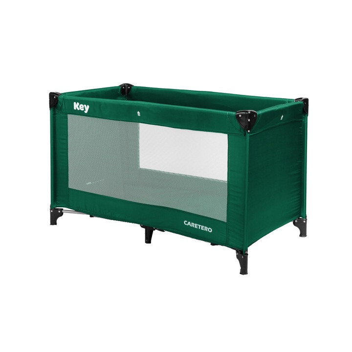 Összecsukható ágy sötétzöld Caretero Key szinttel