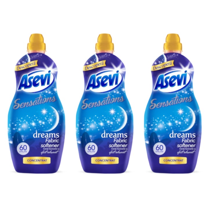 Pachet 3 x Balsam de rufe Asevi Sensations Dreams, 60 Spalari, 1.44 litri