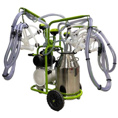 Aparat de muls capre, 6 posturi, 1 bidon 40L inox, pahare plastic, 480/min, ulei, 1,1 kw