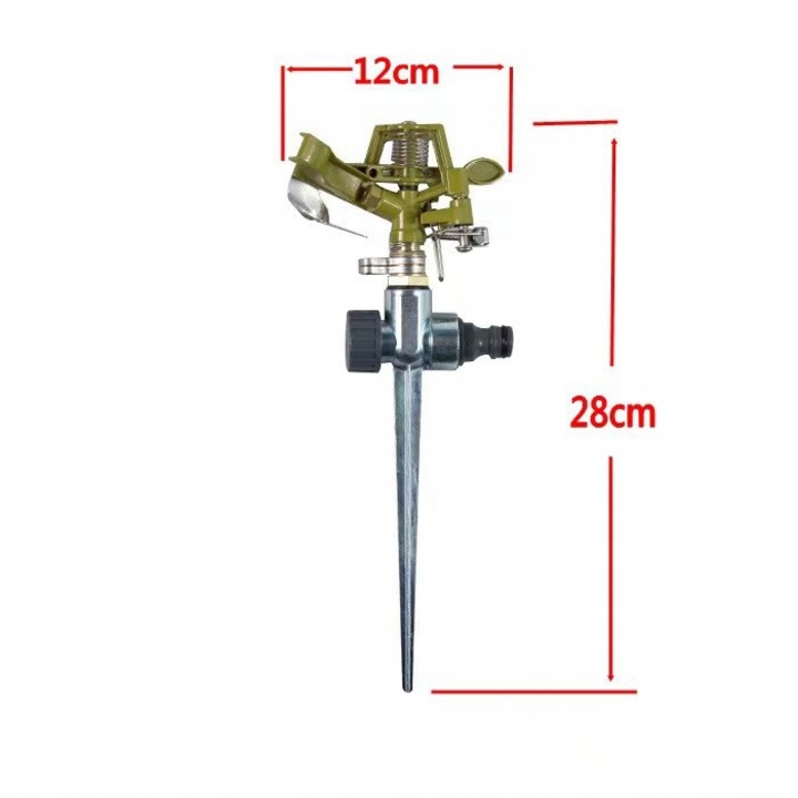 Pulzáló sprinkler, horganyzott fém, 360° 24 m