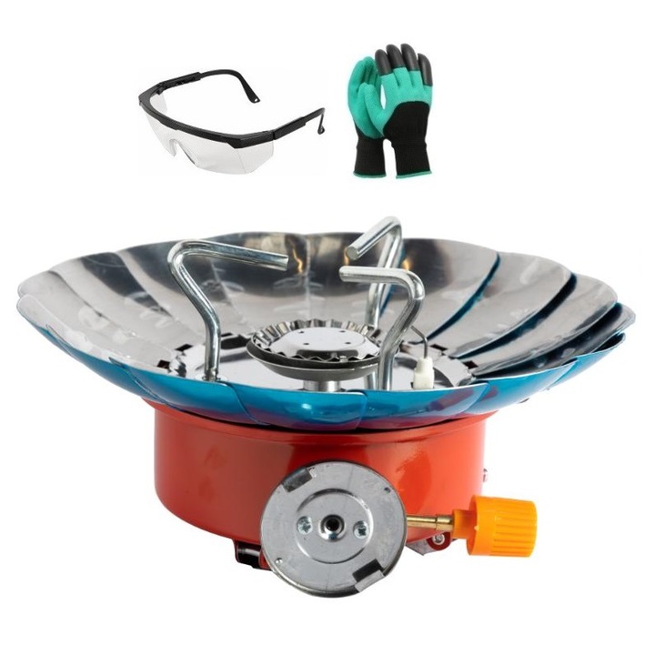 Aragaz pentru camping pliabil DTZ, 145x145x120mm, portocaliu