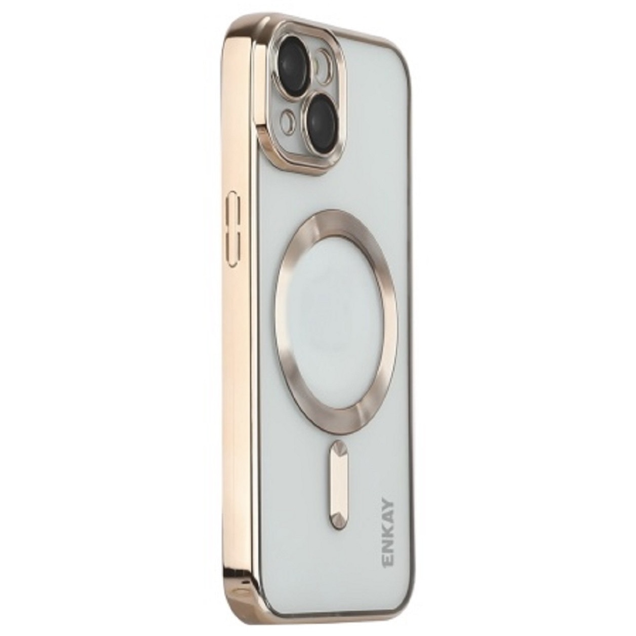 Husa din silicon cu margini metalizate Ultra-Soft, Luxury Magsafe, compatibila cu iPhone 15 / Auriu
