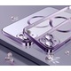 Husa din silicon cu margini metalizate Ultra-Soft, Luxury Magsafe, compatibila cu iPhone 15 Plus / Mov