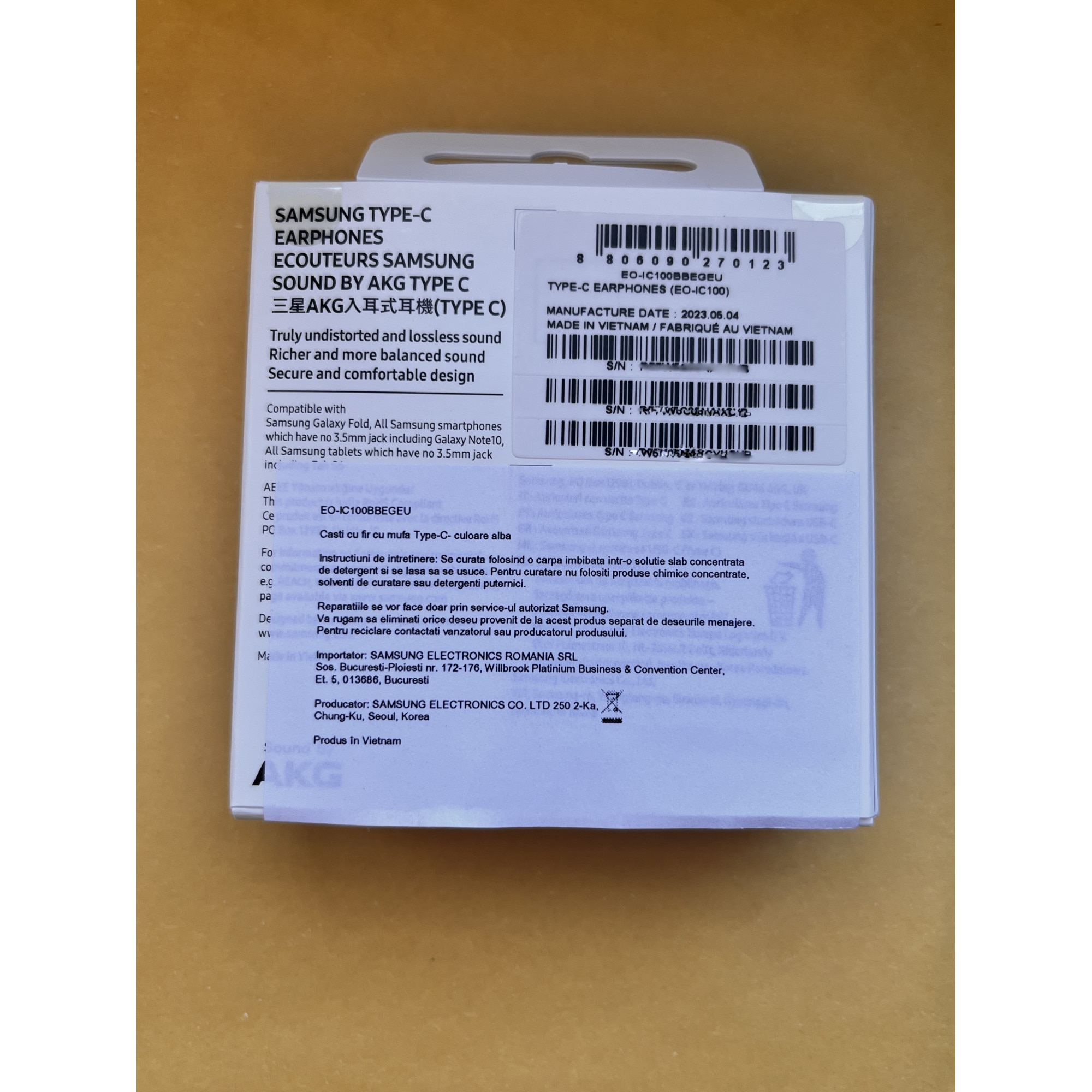 Casti AKG Samsung cu mufa tip C, negru, ambalaj retail
