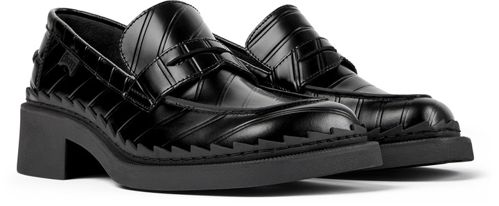 Camper, Pantofi loafer din piele Taylor Twins 1155, Negru, 37