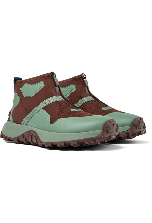 Camper, Pantofi sport mid-high cu fermoar Drift Trail 1461, Rosu, Verde, 38