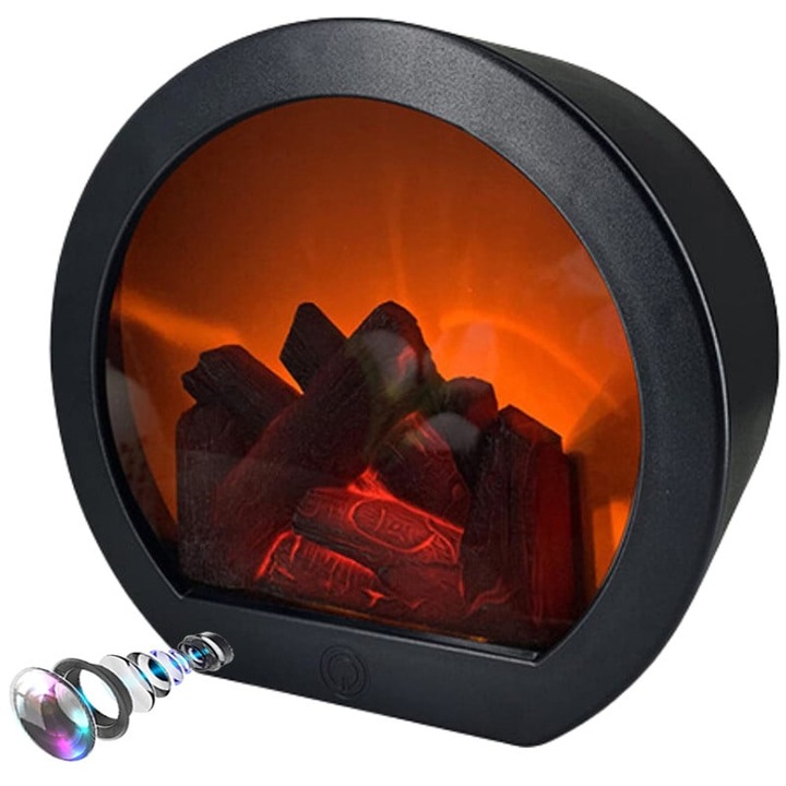 Шпионска камера в мини електрическа камина iUni TH-798, Wi-Fi, Full HD