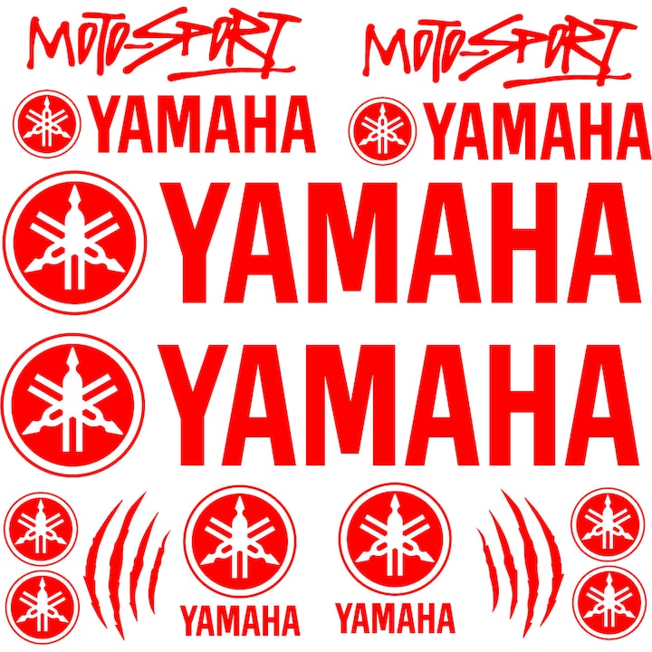 Motorkerékpár matrica készlet, Yamaha MotorSport piros